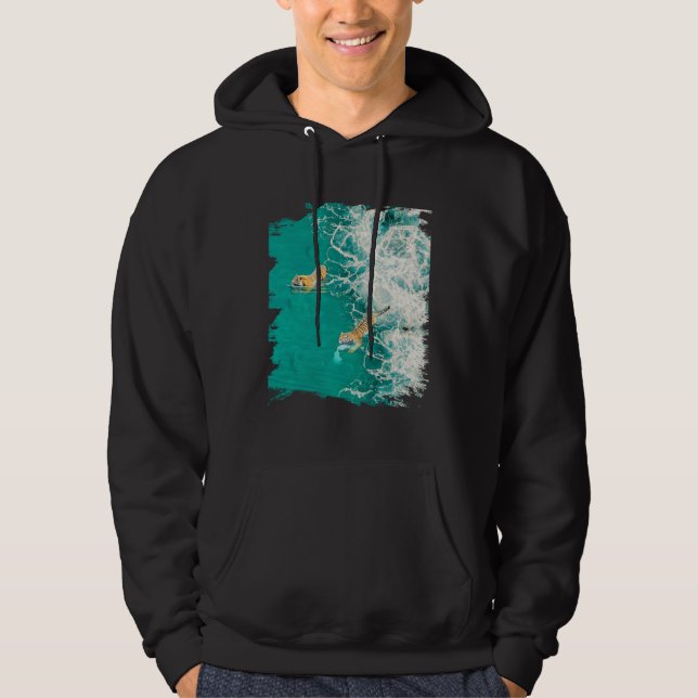 Sudadera Big Cat Tiger Surf On The Beach (Anverso)