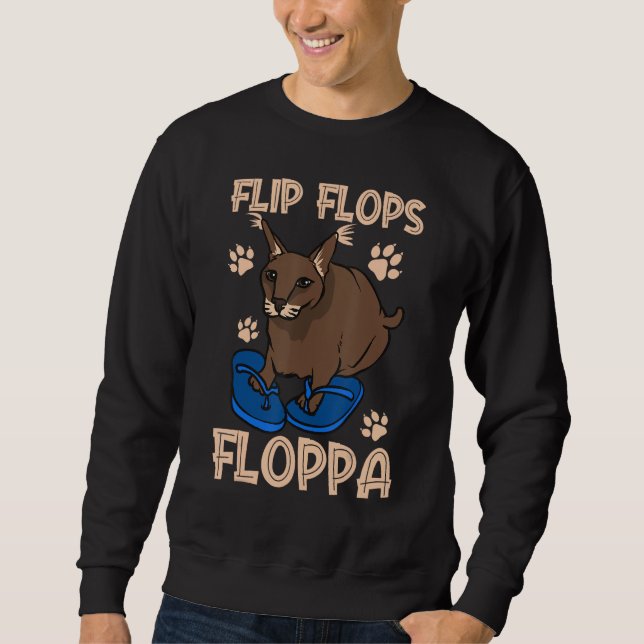 Sudadera Big Floppa Caracal Cat Meme Flip Flop Floppa (Anverso)