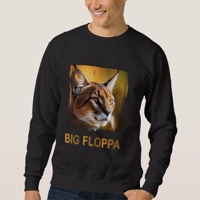 Sudadera Big Floppa Meme lindo gato caracal (Anverso)