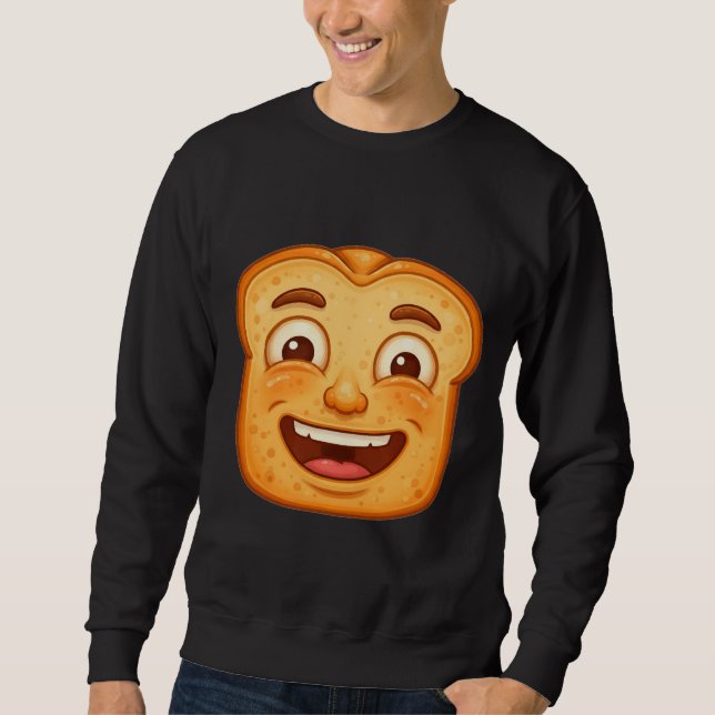 Sudadera Big Happy Smiling Toast Slice Mascot (Anverso)