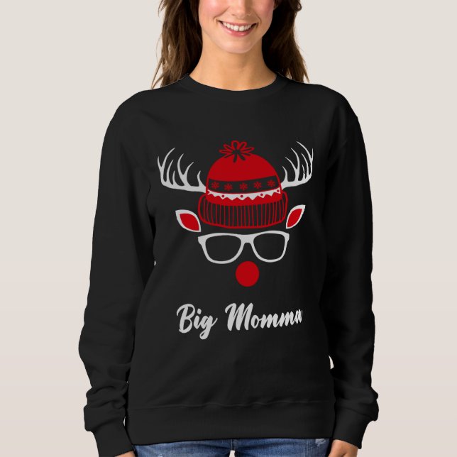 Sudadera Big Momma  Christmas Reindeer Face Family Matching (Anverso)