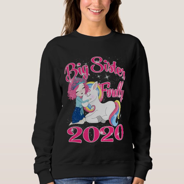 Sudadera Big Sister Finally Unicorn 2020 (Anverso)