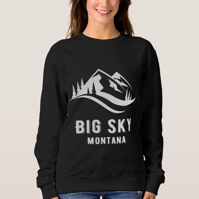 Sudadera Big Sky Montana Mountains Souvenir Memorabilia Win (Anverso)