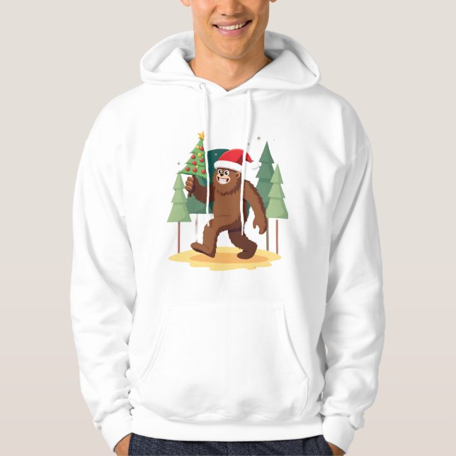 Sudadera Bigfoot Christmas Tree Santa Hat (4) (Anverso)