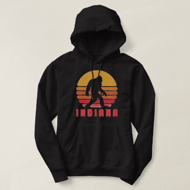Sudadera Bigfoot Indiana State Sasquatch Yeti Hunter Bigfoo (Diseño del anverso)