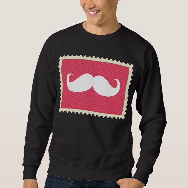 Sudadera Bigote blanco divertido (Anverso)