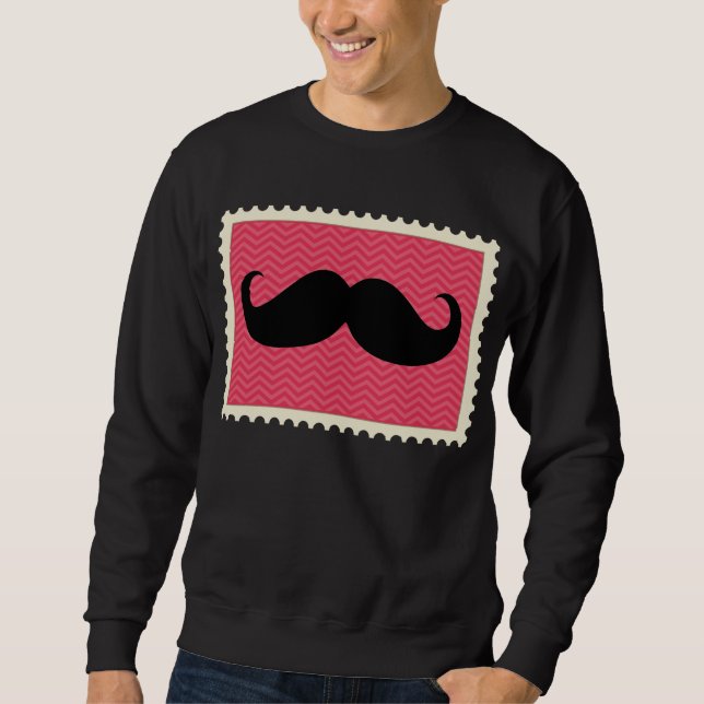 Sudadera Bigote Negro Divertido (Anverso)