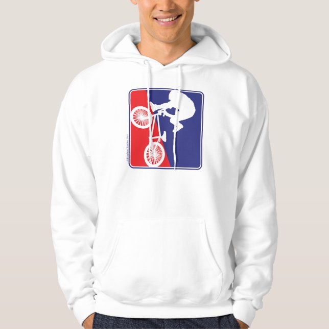 Sudadera Biker BMX en blanco y azul rojo (Anverso)