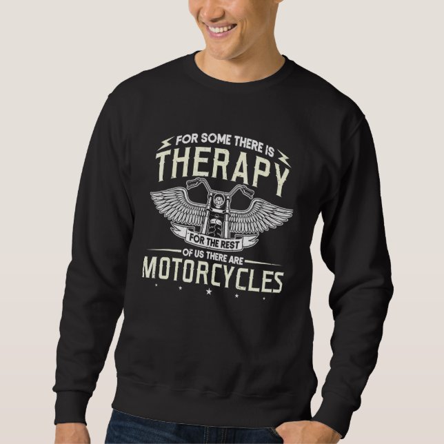 Sudadera Biker Clásico Hay Terapia Hay Motocicleta (Anverso)