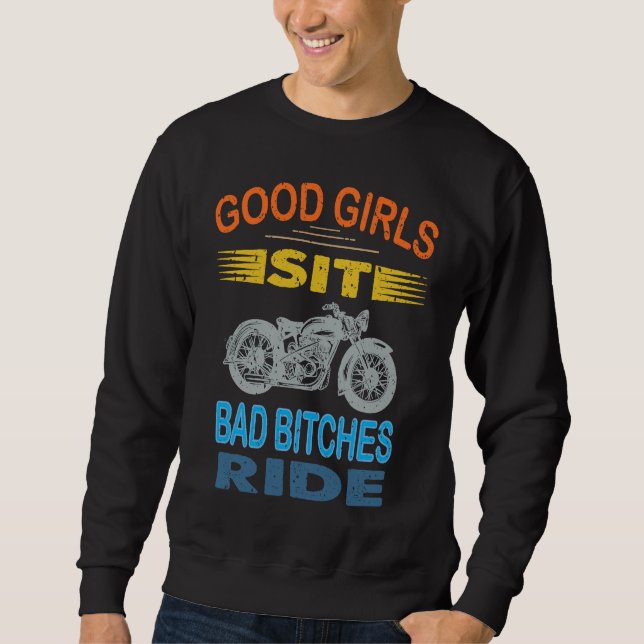 Sudadera Biker Motorcycle    Saying Retro Style Girl (Anverso)