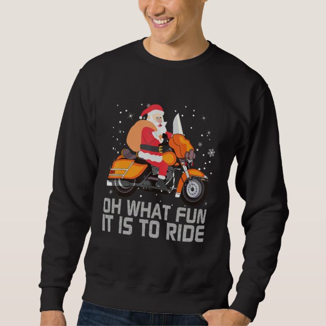 Sudadera Biker Santa Motorcycle Fan Merry Christmas Xmas Ho (Anverso)