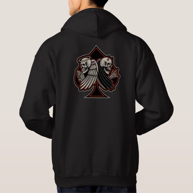 Sudadera Biker Santo o Pecador As de Espadas Old School  (Reverso)