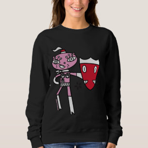 Sudadera Bikinikat Un Superhéroe De Gato Rosa Con Escudo