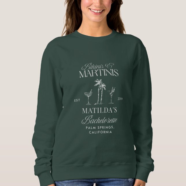 Sudadera Bikinis y martinis Elegante soltera vintage (Anverso)