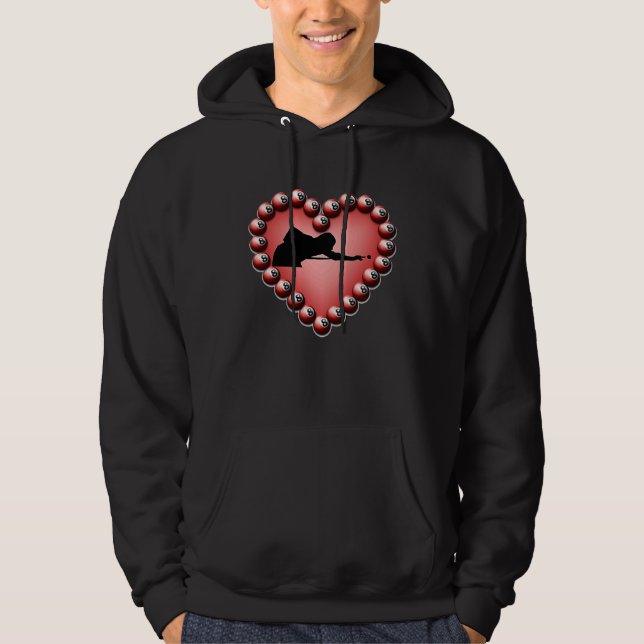 Sudadera Billiard Ball Heart Valentine's Day Tees Teen Boys (Anverso)