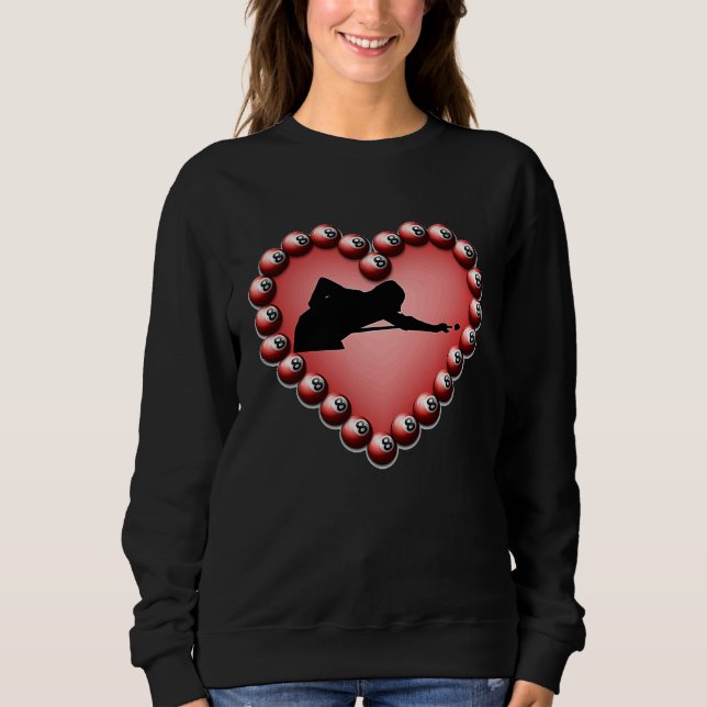 Sudadera Billiard Ball Heart Valentine's Day Tees Teen Boys (Anverso)
