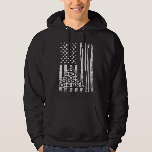 Sudadera Billiard Game  USA American Flag Pool Player Sport (Anverso)