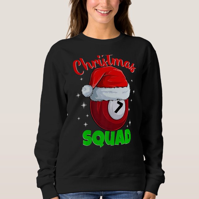 Sudadera Billiards 7 Bolas Navidad Equipo Bolas de Billar B (Anverso)