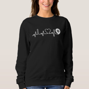 Sudadera Billiards Heartbeat I Love Billiards Pool Player