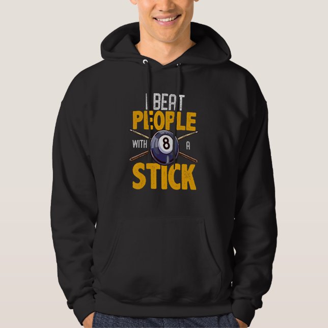 Sudadera Billiards I Bebe A La Gente Con Un Sno De Piscina  (Anverso)