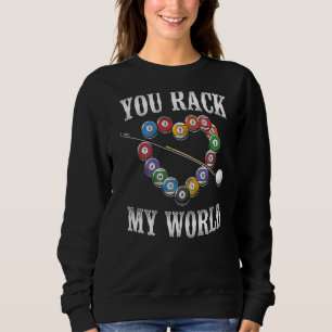 Sudadera Billiards Pool Player Ball Pun Heart Valentines Da