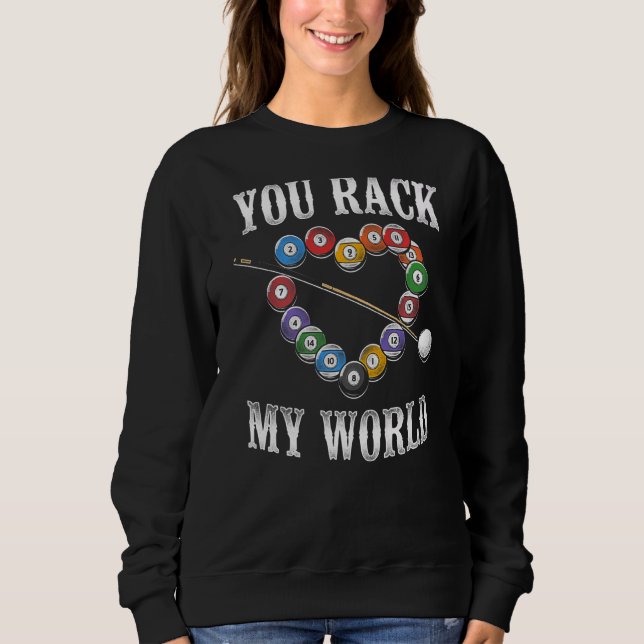 Sudadera Billiards Pool Player Ball Pun Heart Valentines Da (Anverso)
