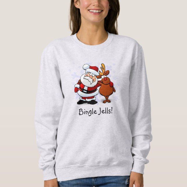 Sudadera Bingle Jells Santa & Rudolph Holiday Sweatshirt (Anverso)