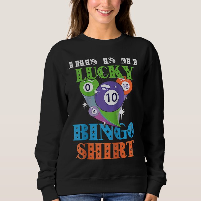Sudadera Bingo Balls Game Cards This Is My Lucky Bingo Ragl (Anverso)