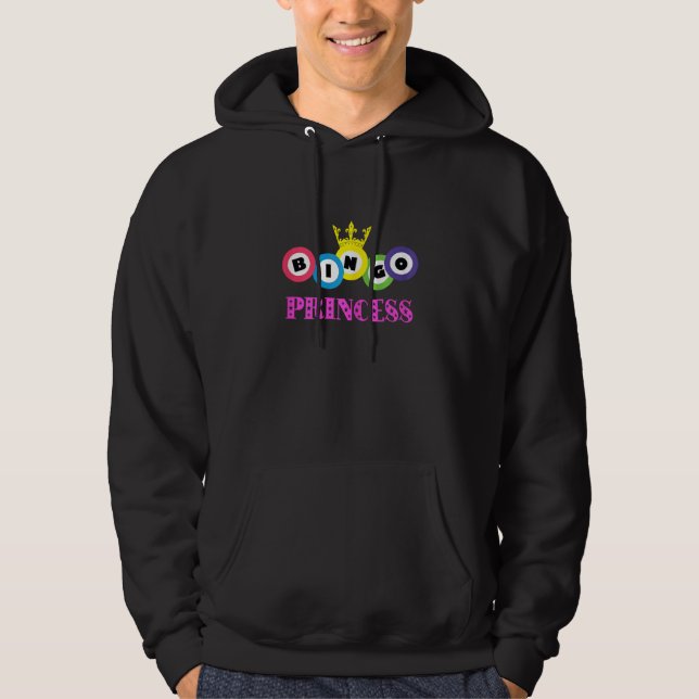 Sudadera Bingo Princess Bingo Balls Crown Gambling Lady  Bi (Anverso)