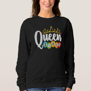 Sudadera Bingo Queen Lucky Game Lottery Mujeres Chicas