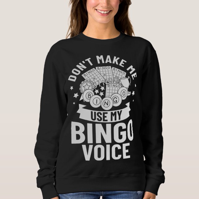 Sudadera Bingo Voice Game Player Caller Card Board Balls (Anverso)