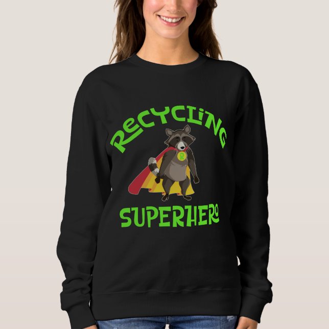 Sudadera Bins de reciclaje de residuos de basura de superhé (Anverso)