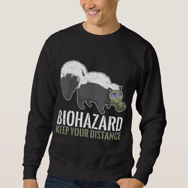 Sudadera Biohazard Keep Distance Funny Skink Animal Lover (Anverso)