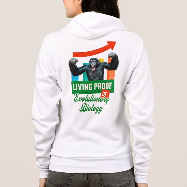Sudadera Biología Evolutiva Humor de Primates (Reverso)