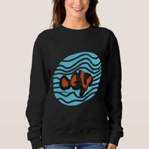 Sudadera Biólogo Minimalista de Líneas de Mar de Pescado de
