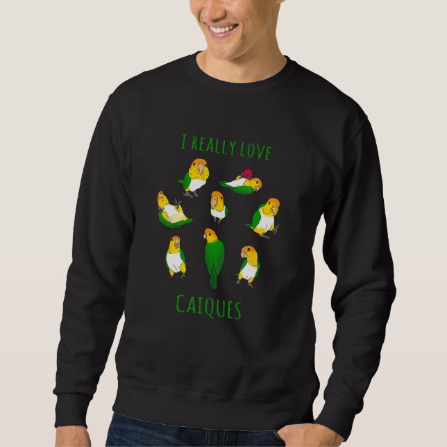 Sudadera Birb Memes Parrot Amantes Doodle Realmente Amo Cai (Anverso)