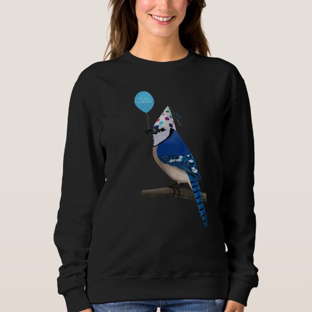 Sudadera Bird Blue jay Birder Animal Funny Birthday (Anverso)