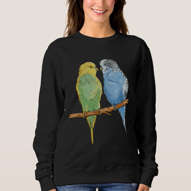 Sudadera Bird Lover Parakeet Lovers sweet birding, cool ret (Anverso)