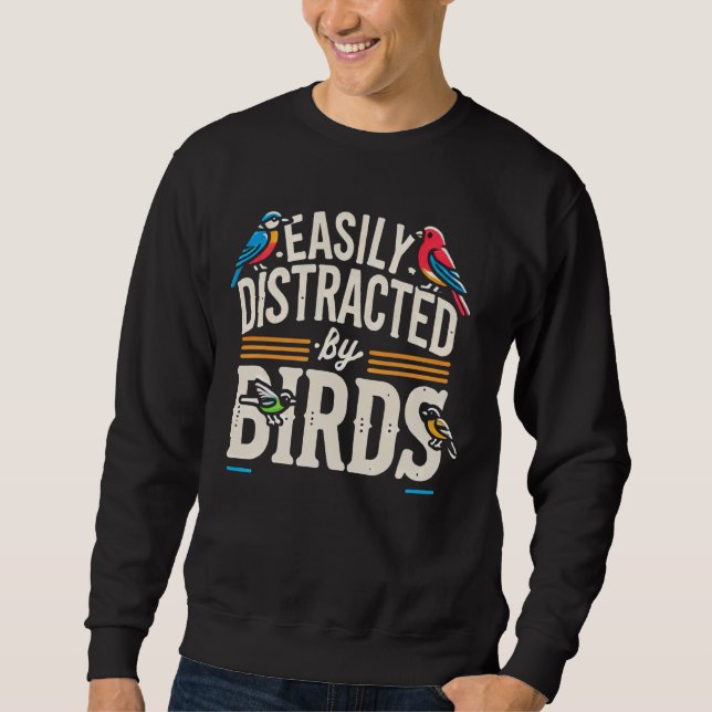 Sudadera Birding Bird Watcher Birder Fácilmente Distrado Po (Anverso)