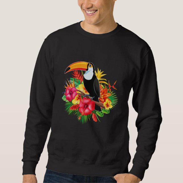 Sudadera Birds Exotic Tropical Flowers Summer Animal Toucan (Anverso)