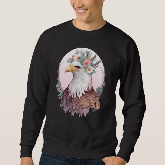 Sudadera Birds Of Prey Bald Eagle Flower Crown Floral Birdi (Anverso)