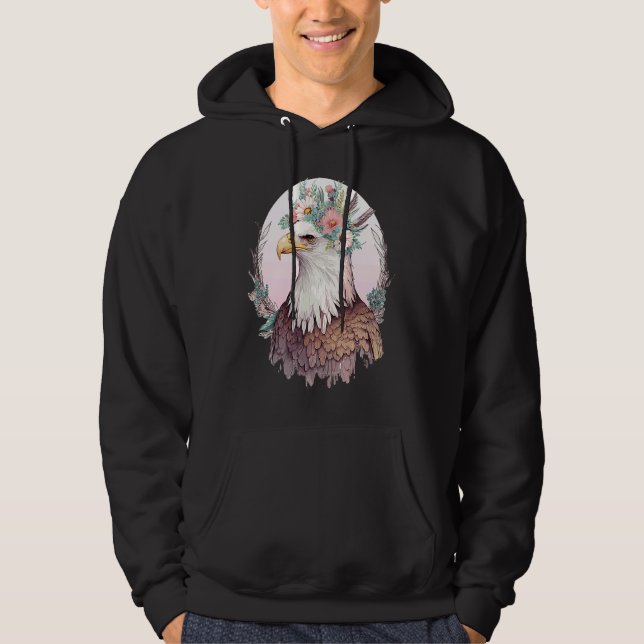 Sudadera Birds Of Prey Bald Eagle Flower Crown Floral Birdi (Anverso)