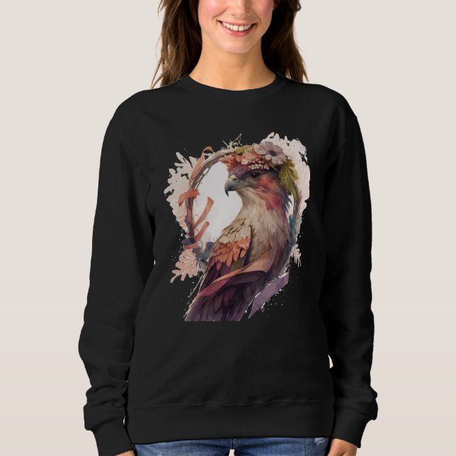 Sudadera Birds Of Prey Kite Bird Flower Crown Floral (Anverso)
