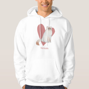 Sudadera Birman Cat Watercolor Kitty Pink Heart