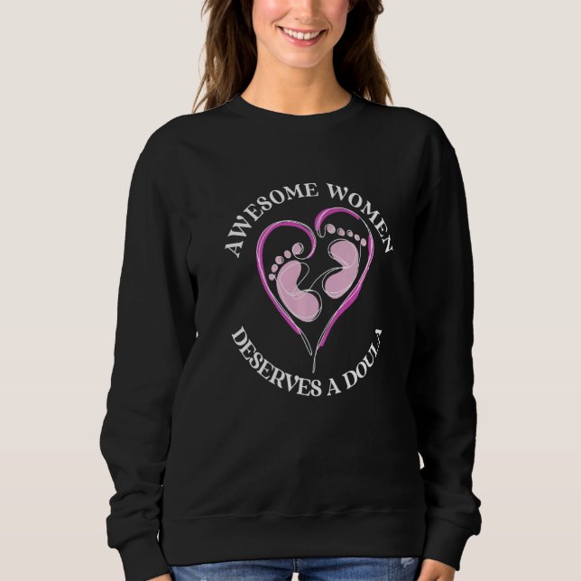 Sudadera Birth Doula Proud Birth Worker Pregnancy Couch Mid (Anverso)