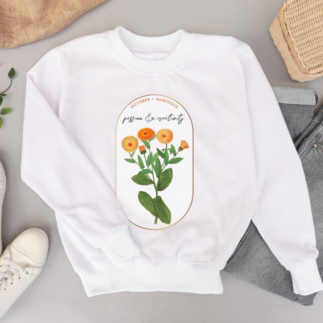 Sudadera Birth Flower Month Octubre Cumpleaños de Marigold (Birth Flower Month October Marigold Birthday Sweatshirt)