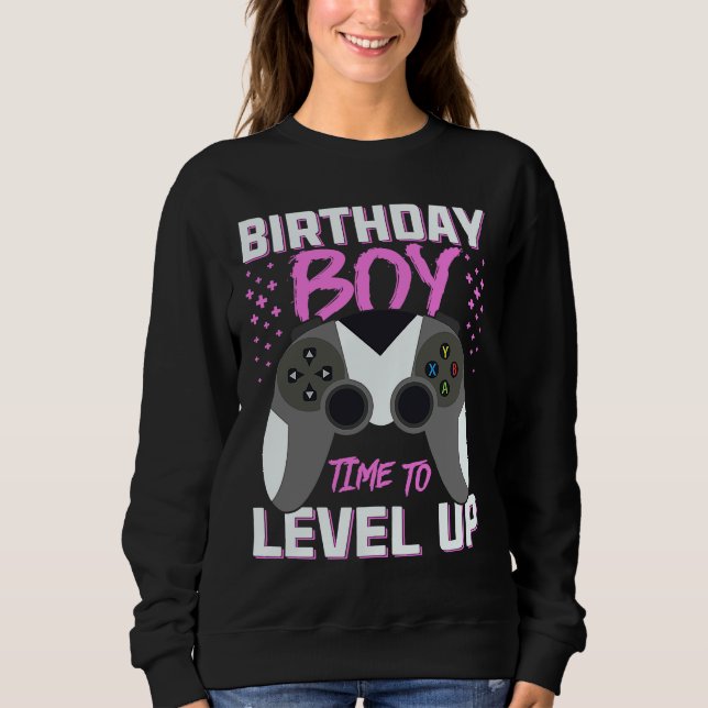 Sudadera Birthday Boy Time to Level Up Video Game Birthday  (Anverso)