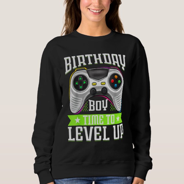 Sudadera Birthday Boy Time To Level Up Video Game Birthday  (Anverso)
