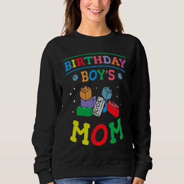 Sudadera Birthday Boy's Mom Building Blocks  2 (Anverso)