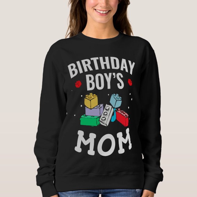 Sudadera Birthday Boy's Mom Building Blocks  4 (Anverso)